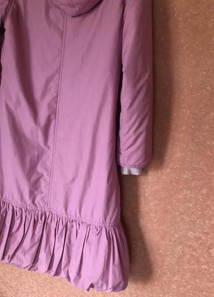 Пудровый пуховик , длинная розовая куртка roberto cavalli с мехом кролика  ( есть нюанс )6 фото