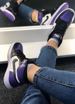 Кроссовки женские найк джордан💜🖤💜 nike air jordan💜🖤💜5 фото