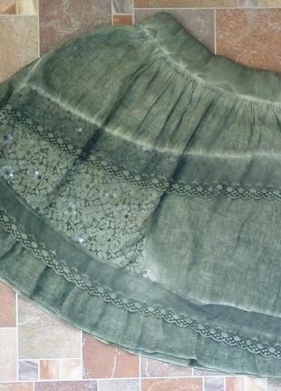 Брендовая немецкая коттоновая юбка,42-48р,laura i.collection,пот-33-54см