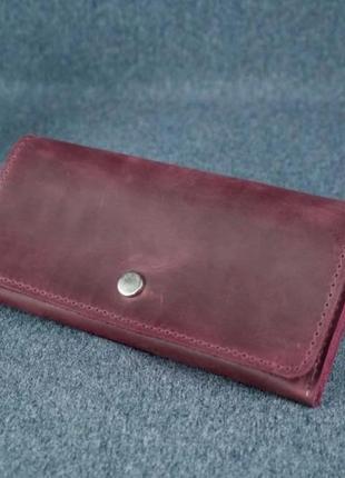 Шкіряний коричневий жіночий гаманець1 фото