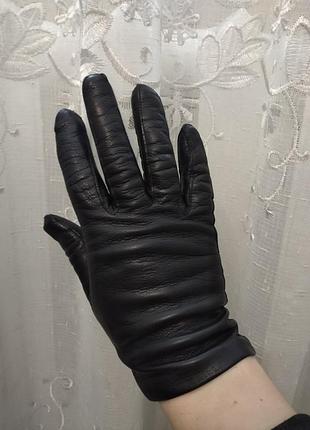 Шкіряні рукавички,рукавиці шкіра з шовком італія