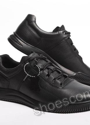 Мужские кожаные кроссовки clubshoes 20/3 черные6 фото
