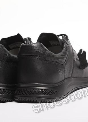 Мужские кожаные кроссовки clubshoes 20/3 черные8 фото
