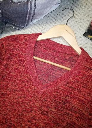 Яскравий базовий пуловер, затишна бавовняна в'язана кофточка меланжева4 фото