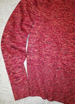 Яскравий базовий пуловер, затишна бавовняна в'язана кофточка меланжева2 фото