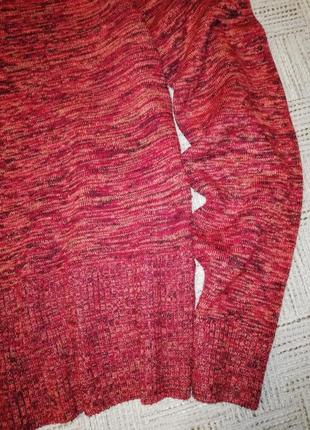 Яскравий базовий пуловер, затишна бавовняна в'язана кофточка меланжева3 фото