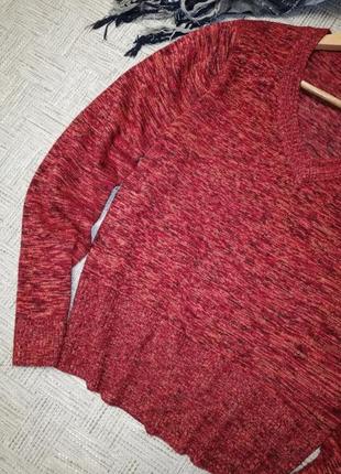 Яскравий базовий пуловер, затишна бавовняна в'язана кофточка меланжева5 фото