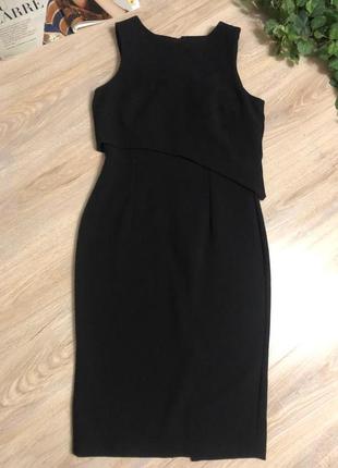 Шикарное оригинальное черное платье миди сарафан6 фото