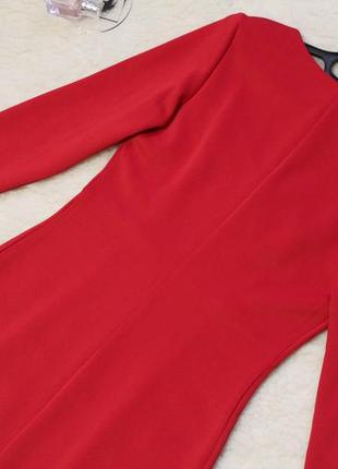 Класична червона сукня приталена5 фото