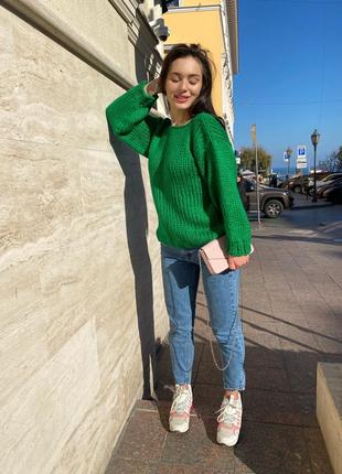 Зелёный свитер оверсайз4 фото
