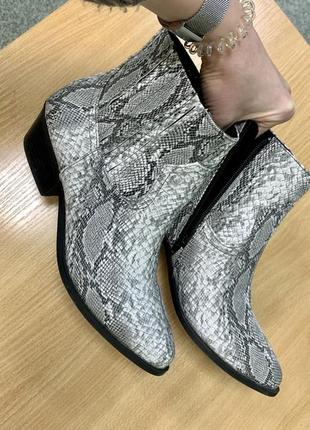 Короткі черевики козаки змія пітон сірі3 фото
