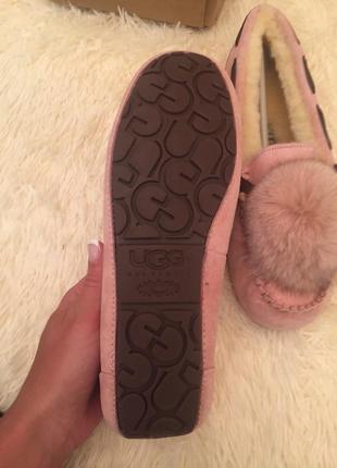 Розовые зимние мокасины ugg australia6 фото