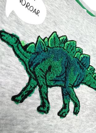 Стильный утепленный свитшот, толстовка, кофта с динозавром на мальчика, h&m6 фото