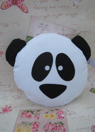 Декоративная подушка-смайлик emoji панда 25 см