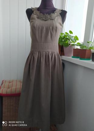 Сукня міді laura ashley. льон1 фото