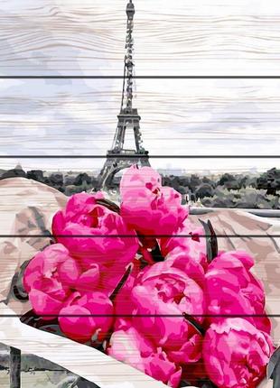 Картина за номерами на дереві півонії в парижі1 фото