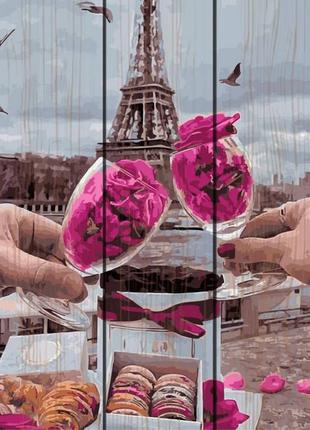 Картина по номерам на дереве романтика парижа