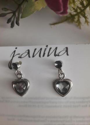 Сережки гвоздики з сердечком janina німеччина