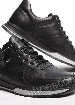 Мужские кожаные кроссовки clubshoes 20/12 черные2 фото