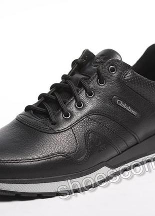 Мужские кожаные кроссовки clubshoes 20/12 черные6 фото