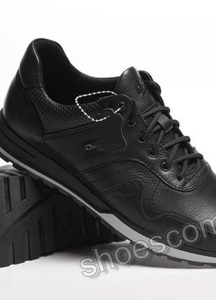 Мужские кожаные кроссовки clubshoes 20/12 черные7 фото