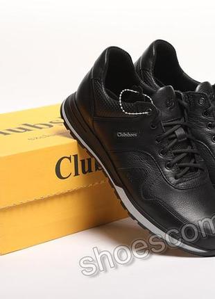 Мужские кожаные кроссовки clubshoes 20/12 черные9 фото