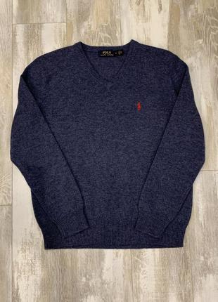 Шерстяной свитер пуловер бренда polo ralph lauren, 100% шерсть. размер м.7 фото