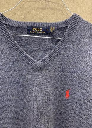 Шерстяной свитер пуловер бренда polo ralph lauren, 100% шерсть. размер м.3 фото