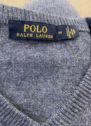 Шерстяной свитер пуловер бренда polo ralph lauren, 100% шерсть. размер м.2 фото
