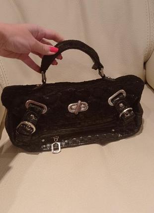 Ексклюзивна чорна міні сумка в стилі bottega veneta