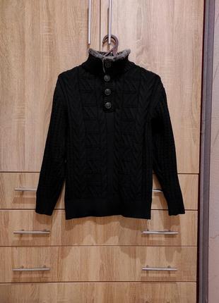 Теплий светр з хутром на горлі2 фото