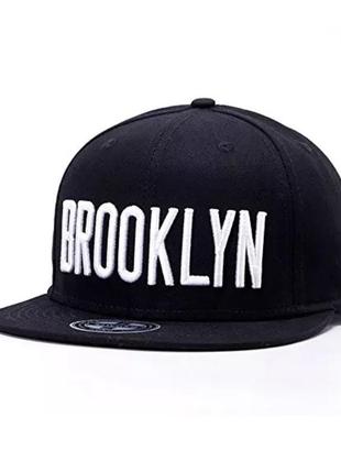 Кепка снепбек brooklyn 86 с прямым козырьком, унисекс черный