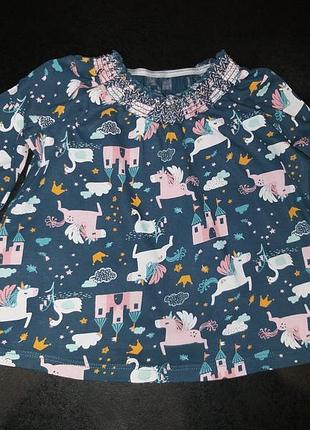Кофточка реглан з единорожкой на 9-12м
