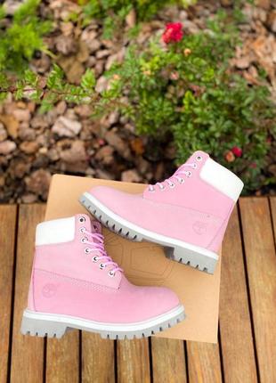 Ботинки жіночі зимні тімберленд timberland pink 🌺 ❄️2 фото