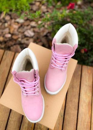 Ботинки жіночі зимні тімберленд timberland pink 🌺 ❄️3 фото