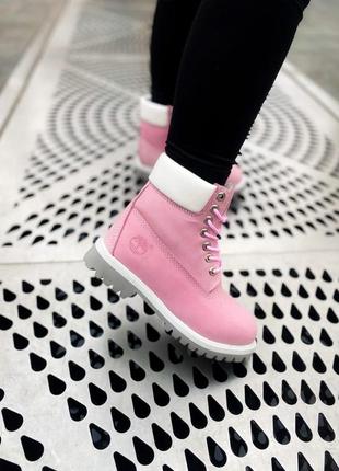 Ботинки жіночі зимні тімберленд timberland pink 🌺 ❄️5 фото