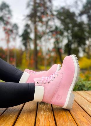 Ботинки жіночі зимні тімберленд timberland pink 🌺 ❄️9 фото