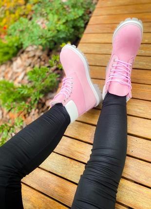 Ботинки жіночі зимні тімберленд timberland pink 🌺 ❄️10 фото