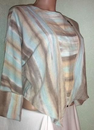 Лен!!ассиметричный брендовый жакет,кардиган,48-54р.,франция,joachim bosse style,пог-до62см.