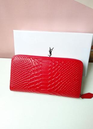 Женский кошелек на молнии красный3 фото
