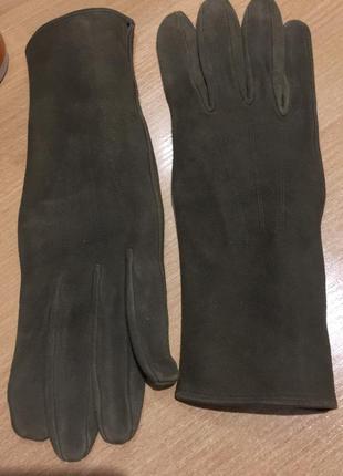 Винтажные перчатки замшевые1 фото