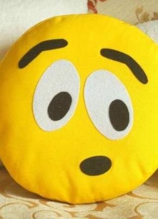 Подушка-смайлик emoji #17 удивленный1 фото