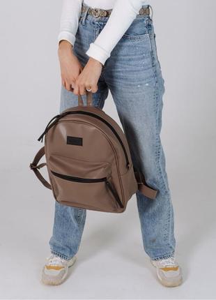 Рюкзак поясна сумка harvest mini + екошкіра, коричневий4 фото