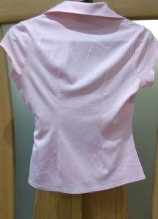 Нежно-розовая на запах блузка-футболка2 фото