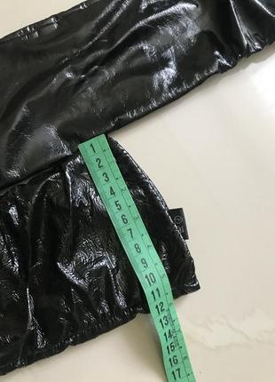 Длинные перчатки до локтя лакированные чёрные8 фото
