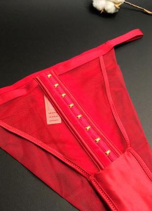 Люкс бразилианы с бархатной отделкой красные velvet trim brazilian panty victoria's secret3 фото