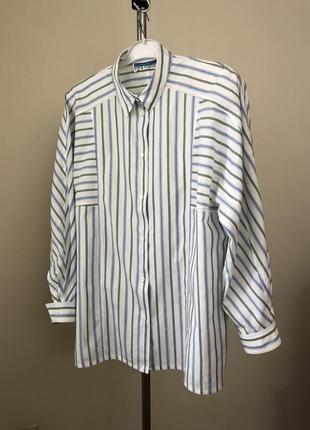 Irma mahnel винтаж  52-54 рубашка полоска хлопок восьмидесятые1 фото
