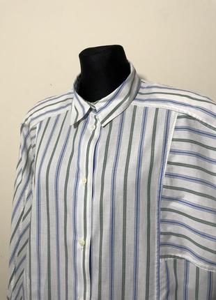 Irma mahnel винтаж  52-54 рубашка полоска хлопок восьмидесятые4 фото