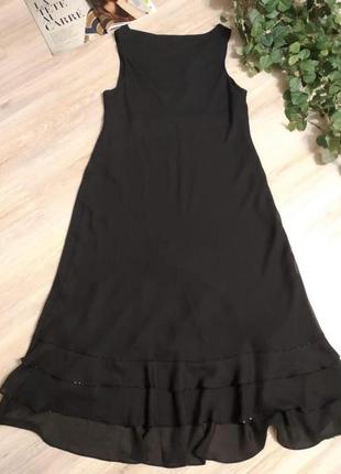 Шикарное свободное прямое черное платье макси5 фото