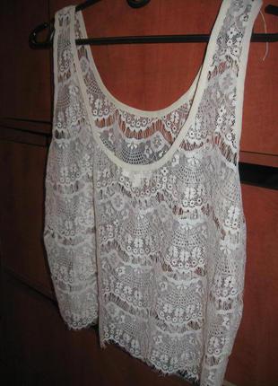 Майка ажурная шампань